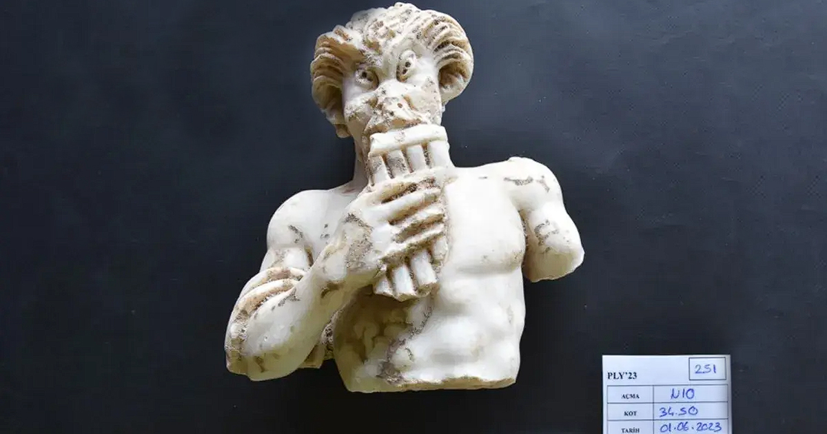 ancient statue greek god pan istanbul